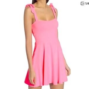Susana Monaco Neon Pink Tie Strap Dress